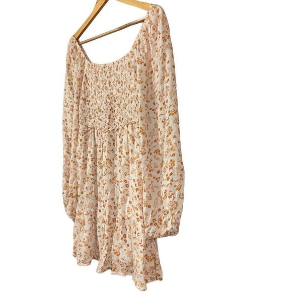 Altard state boho floral smocked puff sleeve mini dress - Picture 2 of 13